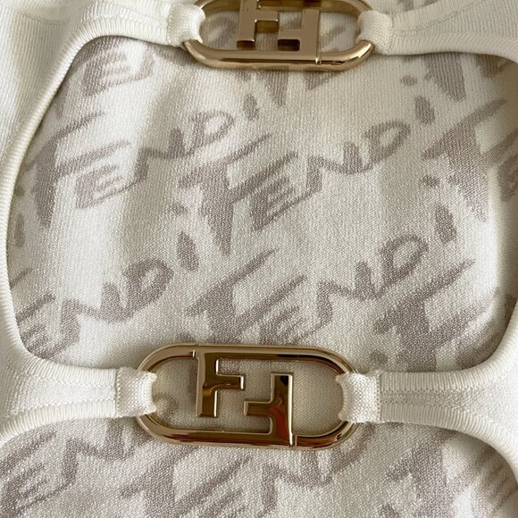 FENDI reversible mini dress off white logo - Picture 8 of 15